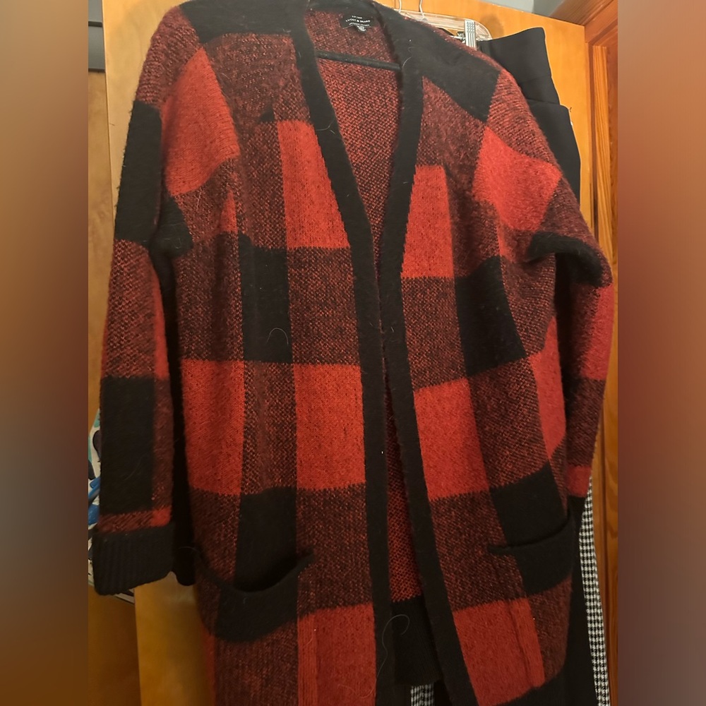 Lucky Brand Sweater Jacket Buffalo Plaid. XL
